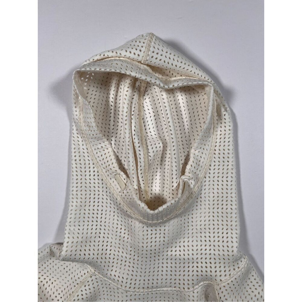 CALIA Limited Edition Perforated Fleuria Hooded Top Ivory Size Large Athletic - Picture 6 of 9